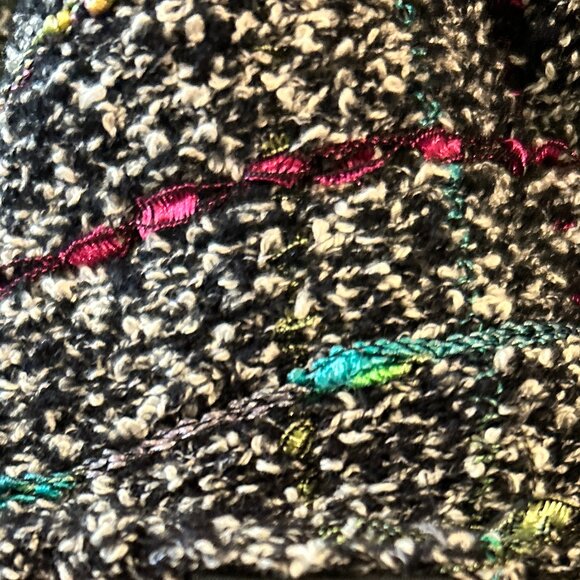 Berek Vintage SZL Black Tweed Wool Sweater Blazer Lace Chic Parisian Designer 90 - Picture 10 of 10